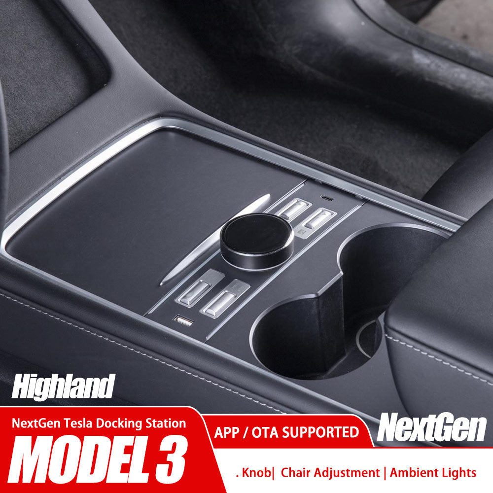 Tesla Physical Buttons  & Automotive Center Console Dock Station for Model 3 Highland